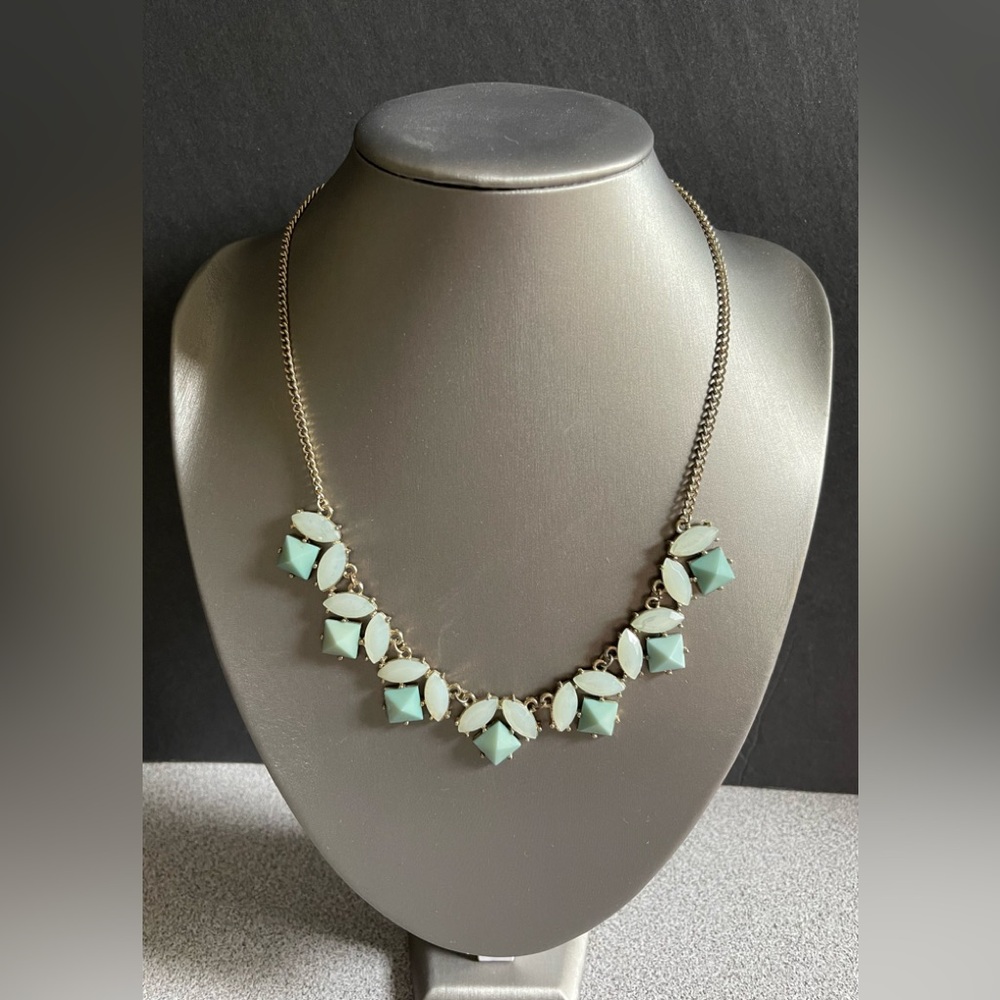 Icing Green & Gold Toned Statement  Necklace